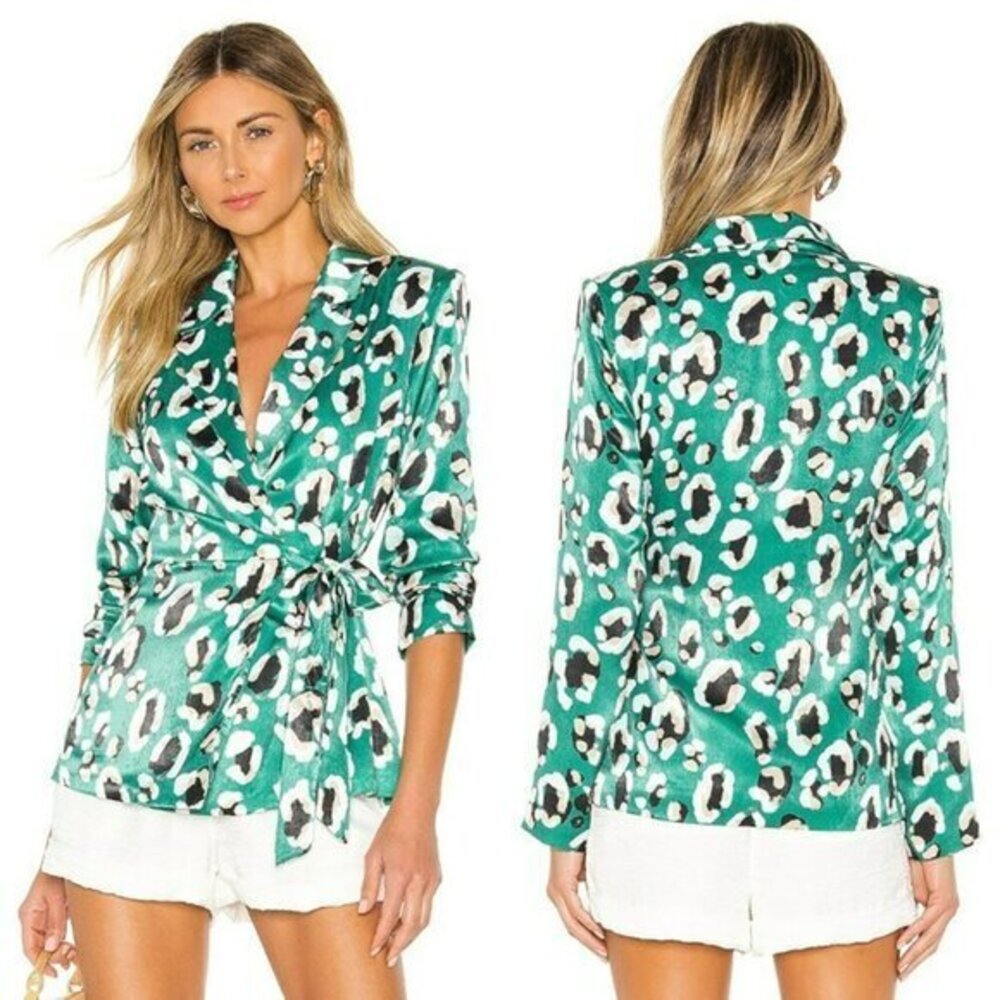House of Harlow 1960 xREVOLVE Bram Jacket - Green Leopard